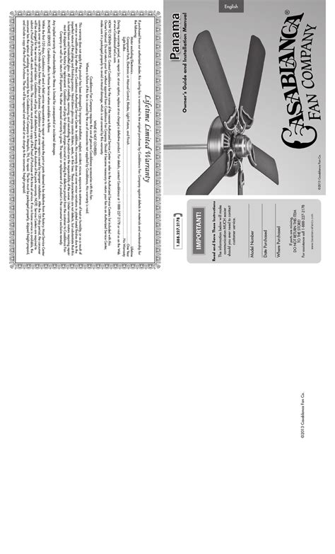 casablanca panama fan pdf manual